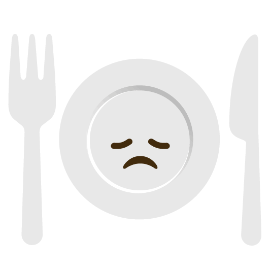 😞️ + 🍽️