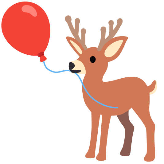 🦌️ + 🎈️
