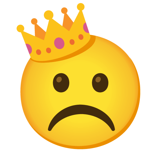 ☹️ + 👑️